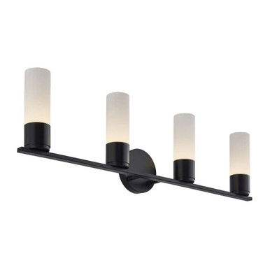 Fusion Cellini 18W 1 LED Bath Vanity 9 X 32 Inch Wide by Justice Design - FSN-8374-OPAL-MBLK