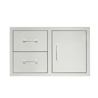 2-Drawer and Access Door Combo with Hidden Hinge-22 Inch Tall and 36 Inch Wide - TF-DC2-36-A