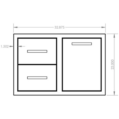 2-Drawer & Trash or LP Tank Pullout Drawer Combo - DC2-33LP