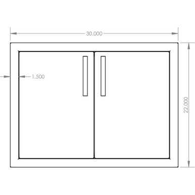 Double Access Door with Hidden Hinge-22 Inch Tall and 30 Inch Wide - DD-30