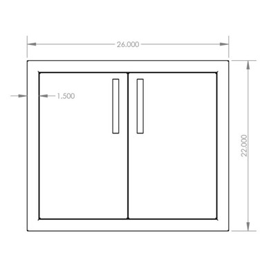 Double Access Door with Hidden Hinge-22 Inch Tall and 26 Inch Wide - DD-26