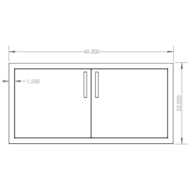Double Access Door with Hidden Hinge-22 Inch Tall and 45 Inch Wide - DD-45