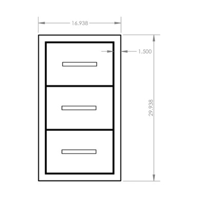 Triple Drawer-30 Inch Tall and 17 Inch Wide - DR3-17