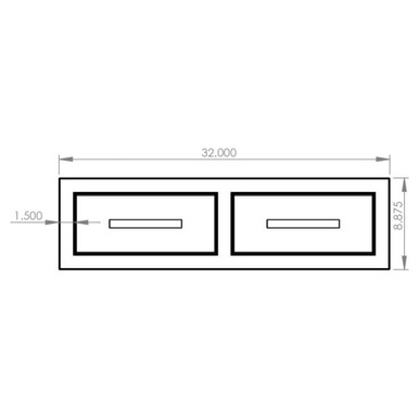 Double Horizontal Drawer-9 Inch Tall and 32 Inch Wide - DR2-32H