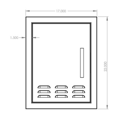 Vented Vertical Left Access Door with Hidden Hinge - DV-18VL