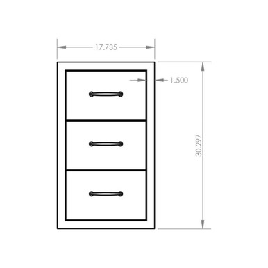Vertical 2-Drawer & Paper Towel Holder Combo-30.3 Inch Tall and 17.7 Inch Wide - TDC-17