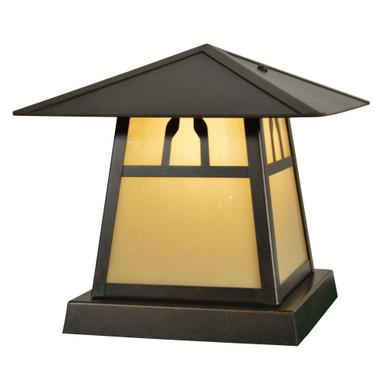 Carmel 1 Light Column Mount with Bungalow Overlay 7.5X8 by Arroyo Craftsman - CC-8B