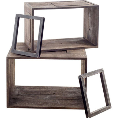 Simul 2 Shelf Shelving Unit 16 Inch Tall and 16 Inch Wide By Mercana - 50246