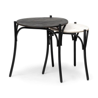Etienne Side Table 24.25 Inch Tall and 23 Inch Wide By Mercana - 68508