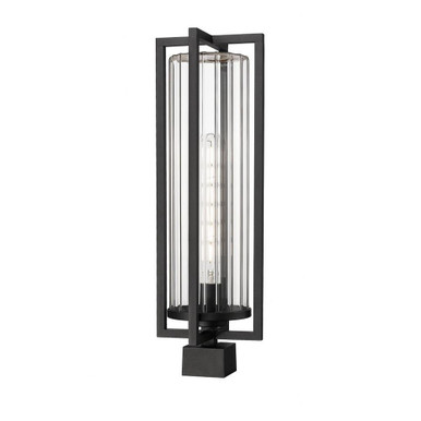 Aura 1 Light Outdoor Post Mount 24.5 x 8 Inches by Z-Lite - 5013PHBS-BK