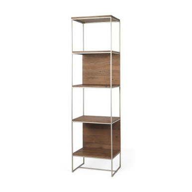 Morris II 4 Tier Shelving Unit 72.5 Inch Tall and 15 Inch Wide By Mercana - 69103