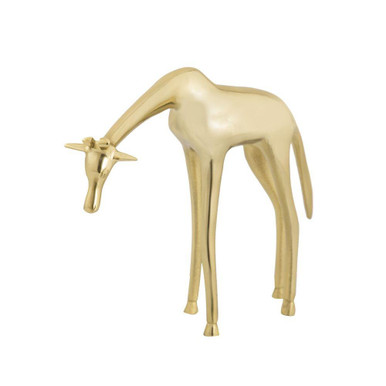 Brass Giraffe Small Sculpture 9 Inch Tall and 3.75 Inch Wide by Atlas - AC11124-01
