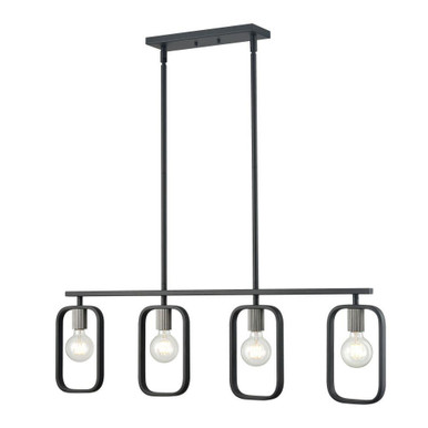 Dylan 4 Light Linear Chandelier 12.05 Inch Tall and 39 Inch Wide by Atlas - CL11002-BK