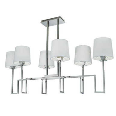 Maya 6 Light Linear Chandelier 19 Inch Tall and 48 Inch Wide by Atlas - CL11023-NK
