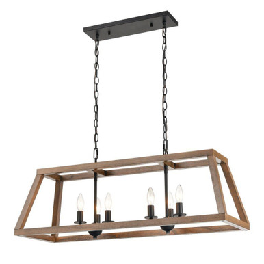 Barrow 6 Light Linear Chandelier 12 Inch Tall and 36 Inch Wide by Atlas - CL11005-NA