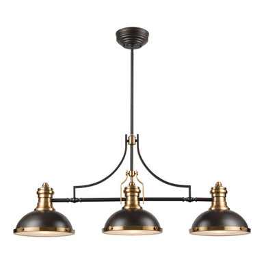 Chadwick 3 Light Linear Chandelier 21 Inch Tall and 47 Inch Wide by Atlas - CL11009-BS2