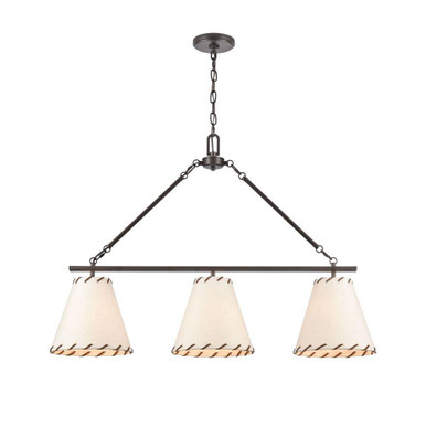 Marion 3 Light Linear Chandelier 24.5 Inch Tall and 36 Inch Wide by Atlas - CL11022-BZ
