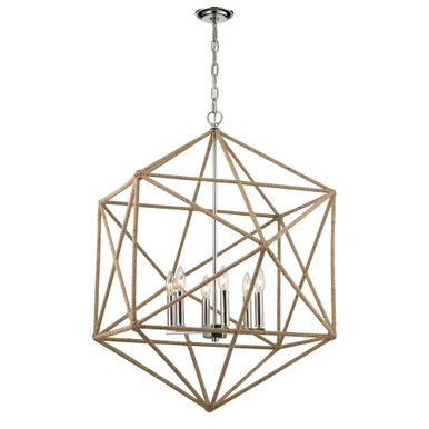 Exitor 6 Light Chandelier 36 Inch Tall and 34 Inch Wide by Atlas - CL11166-NK