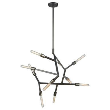 Free Form 10 Light Chandelier 26 Inch Tall and 29 Inch Wide by Atlas - CL11182-BK