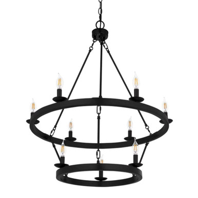 Melina 9 Light Chandelier 34 Inch Tall and 34 Inch Wide by Atlas - CL11248-BK
