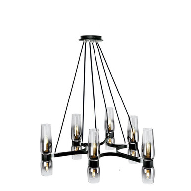 Flame 12 Light Chandelier 14.25 Inch Tall and 36 Inch Wide by Atlas - CL11174-BK