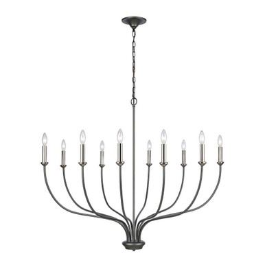 Madeline 10 Light Chandelier 48.5 Inch Tall and 45 Inch Wide by Atlas - CL11232-BK
