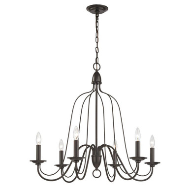 Monroe 6 Light Chandelier 27 Inch Tall and 30 Inch Wide by Atlas - CL11256-BZ