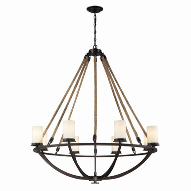 Natural Rope 8 Light Chandelier 44 Inch Tall and 41 Inch Wide by Atlas - CL11267-BZ