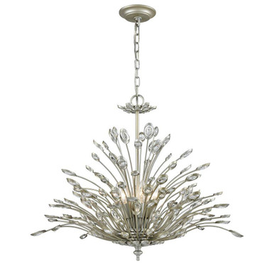 Mullica 6 Light Chandelier 22 Inch Tall and 28 Inch Wide by Atlas - CL11264-SV