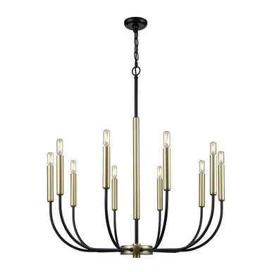 Transatlantique 10 Light Chandelier 34 Inch Tall and 34 Inch Wide by Atlas - CL11364-BK