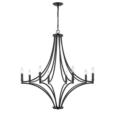 Spanish Villa 8 Light Chandelier 39 Inch Tall and 36 Inch Wide by Atlas - CL11340-BK