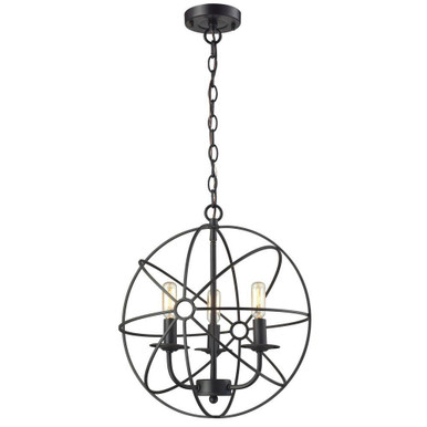 Yardley 3 Light Chandelier 17 Inch Tall and 16 Inch Wide by Atlas - CL11410-BK