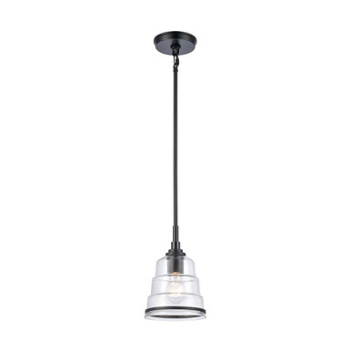 Boyer 1 Light Mini Pendant 9.5 Inch Tall and 6.5 Inch Wide by Atlas - CL11545-BK