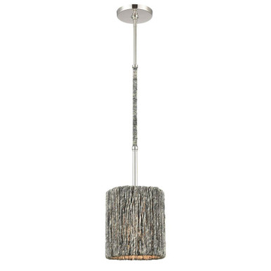 Abaca 1 Light Mini Pendant 9 Inch Tall and 8 Inch Wide by Atlas - CL11525-NK