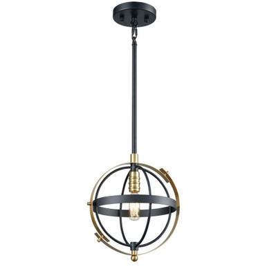 Caldwell 1 Light Mini Pendant 11 Inch Tall and 10 Inch Wide by Atlas - CL11551-BK