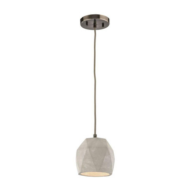 Urban Form 1 Light Mini Pendant 6 Inch Tall and 5 Inch Wide by Atlas - CL11701-GY