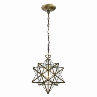 Moravian Star 1 Light Mini Pendant 12 Inch Tall and 12 Inch Wide by Atlas - CL11684-BS