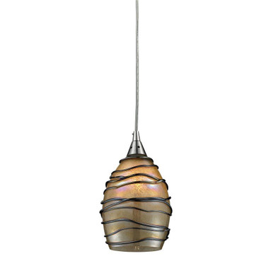 Vines 1 Light Mini Pendant 9 Inch Tall and 5 Inch Wide by Atlas - CL11707-GY