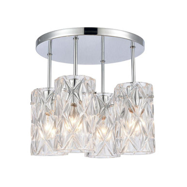 Formade Crystal 4 Light Semi Flush Mount 11.75 X 13.75 Inch Wide by Atlas - CL11887-CH