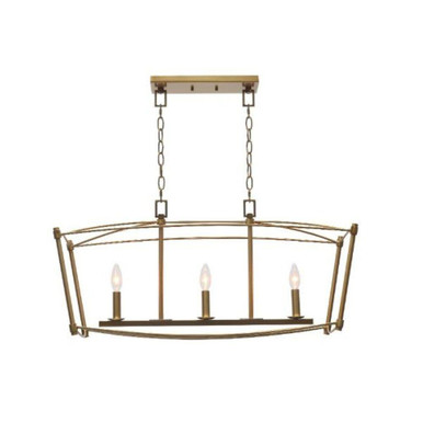 Darcy 3 Light Linear Chandelier 14.75 Inch Tall and 32 Inch Wide by Atlas - CL12031-GD