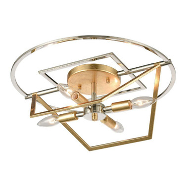 Geosphere 4 Light Semi Flush Mount 6 Inch Tall and 18 Inch Wide by Atlas - CL11889-NK