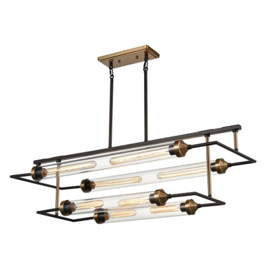 North by North East 8 Light Linear Chandelier 12 X 40 Inch Wide by Atlas - CL12016-BZ