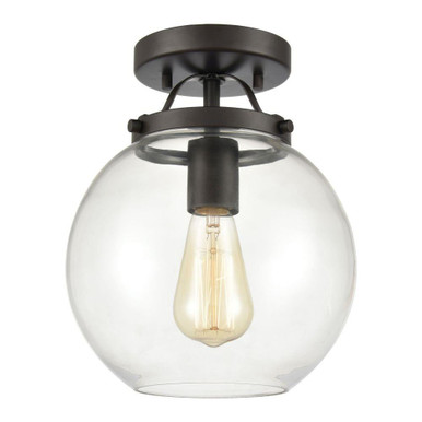 Bernice 1 Light Semi Flush Mount 10 Inch Tall and 9 Inch Wide by Atlas - CL11861-BZ