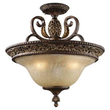 Regency 3 Light Semi Flush Mount 18 Inch Tall and 18.5 Inch Wide by Atlas - CL11908-BZ