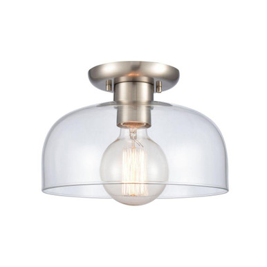 Brewer 1 Light Semi Flush Mount 6.5 Inch Tall and 10 Inch Wide by Atlas - CL11864-NK