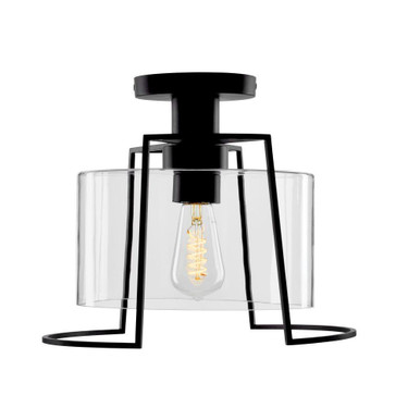 Cere 1 Light Semi Flush Mount 10.75 Inch Tall and 13 Inch Wide by Atlas - CL11875-BK