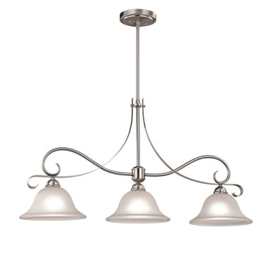 Brighton 3 Light Linear Chandelier 19 Inch Tall and 36 Inch Wide by Atlas - CL12091-NK
