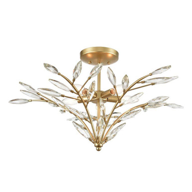 Flora Grace 5 Light Semi Flush Mount 14 Inch Tall and 28 Inch Wide by Atlas - CL12246-GD