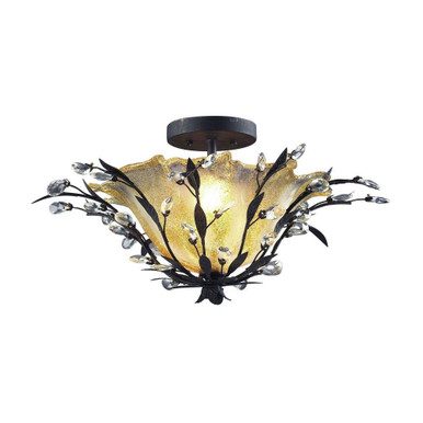 Circeo 2 Light Semi Flush Mount 12 Inch Tall and 24 Inch Wide by Atlas - CL12134-BZ