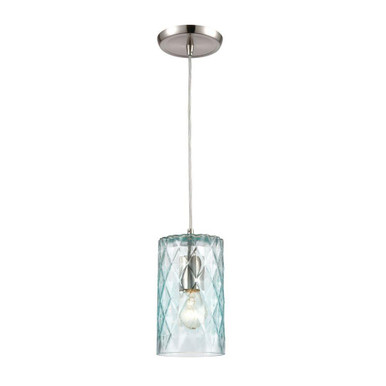 Diamond Pleat 1 Light Mini Pendant 9 Inch Tall and 5 Inch Wide by Atlas - CL12204-BL